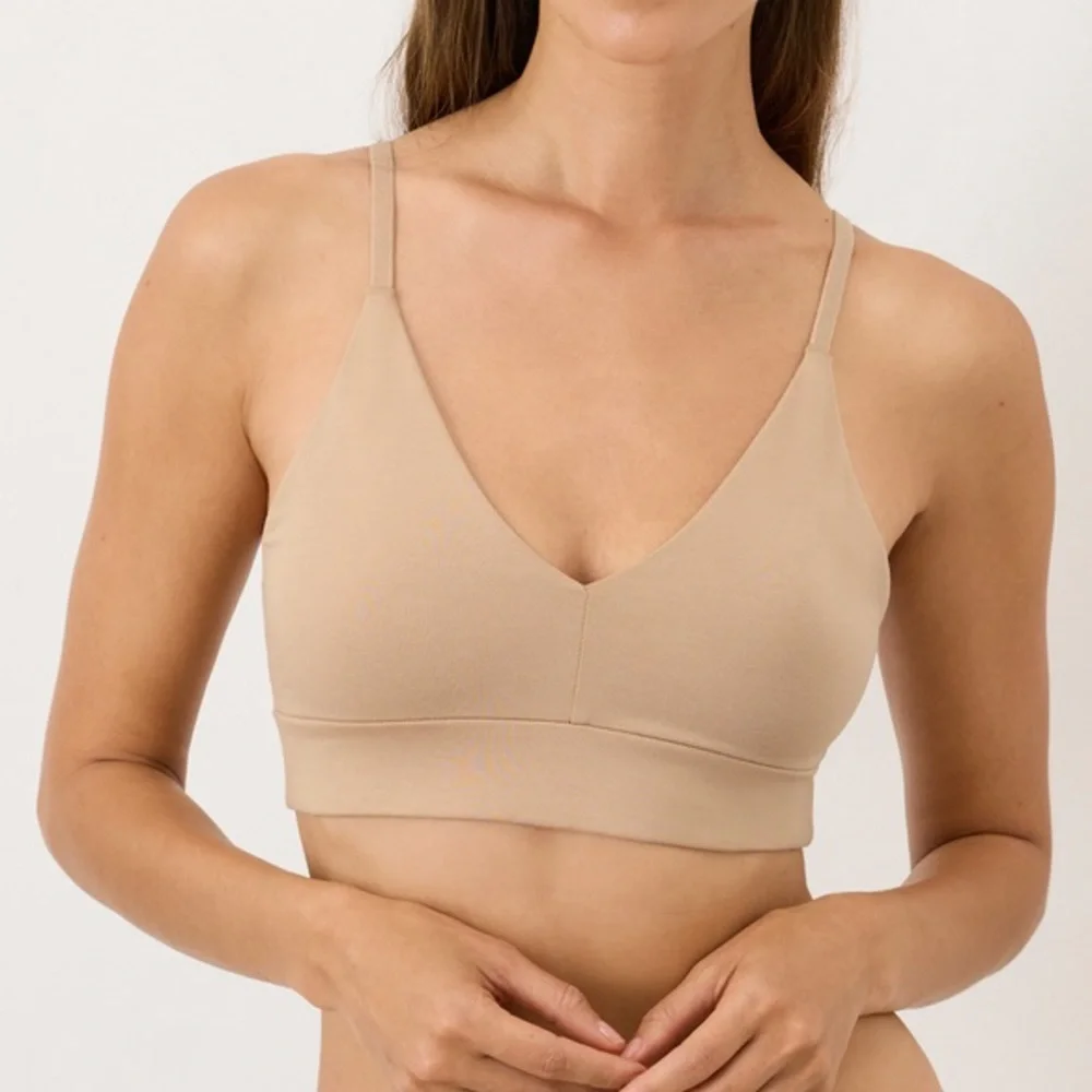 Pact Organic Everyday Classic T-Shirt Bra in Sesame - Picture 1 of 5
